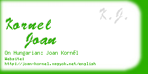 kornel joan business card